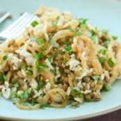 Lentils, Brown Rice and Caramelized Onions