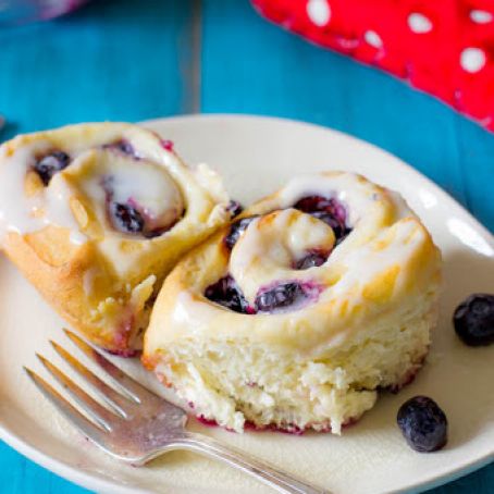 Blueberry Sweet Rolls with Sweet Lemon Glaze