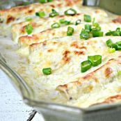 White Chicken Enchiladas with Sour Cream Sauce - Gonna Want Seconds