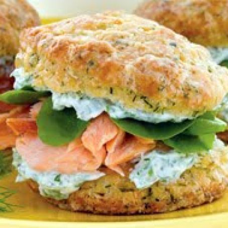 Biscuits Fresh Dill w\ Smoked Salmon& Watercress Crème Fraîche