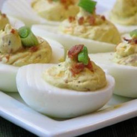 Bacon & Cheddar Deviled Eggs