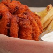 Hasselback Cheese Puff Fried Chicken