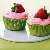 Lime Cupcakes with Strawberry Cream Cheese Frosting
