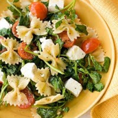 Farfalle with Watercress and cherry tomatoes
