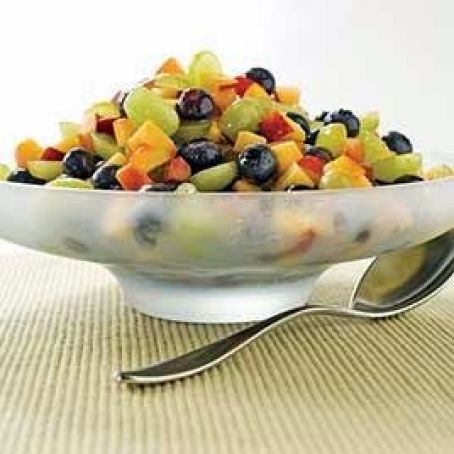 Cantaloupe, Plums, and Cherries with Mint and Vanilla