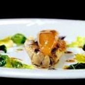 Horse Mackerel with Mock Roe and Sautéed Salad