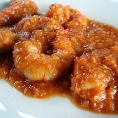 CAMARONES A LA CREMA DE TOMATE Y COÑAC