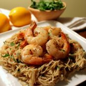 Lemon Pasta with Roasted Shrimp