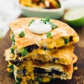 15 Minute Black Bean and Corn Quesadillas