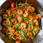 Asian Zucchini Noodle Stir-Fry with Shrimp