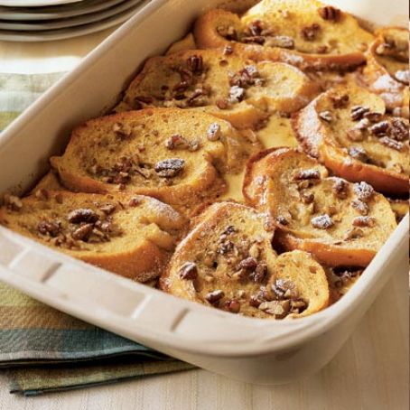 Strawberry-Filled French Toast with Caramel and Pecan