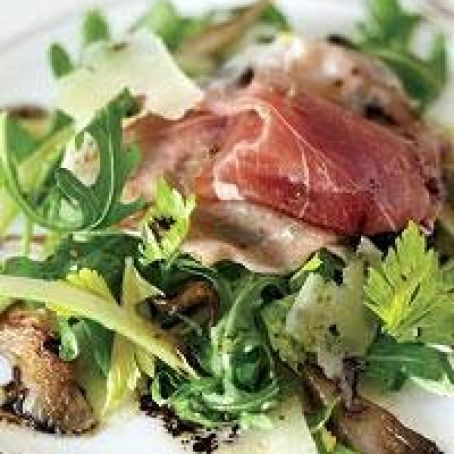 Arugula Salad with Prosciutto and Oyster Mushrooms