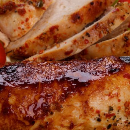 Grilled Chicken with Peach BBQ Sauce