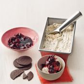 Mascarpone Semifreddo with Cherry-Port Sauce