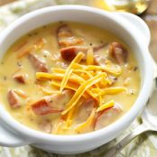 Brats and Beer Cheddar Chowder