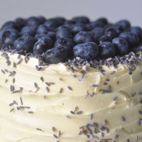 Blueberry, Lavender and White Chocolate Cake with The Happy Egg Co.