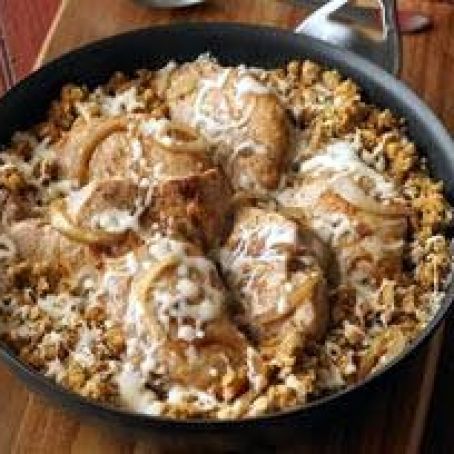 French Onion-Pork Chop Skillet
