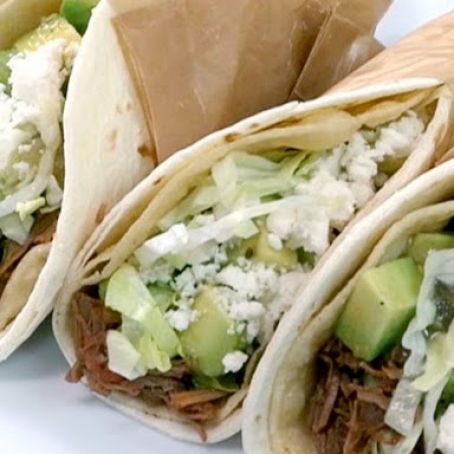 Carne Asada Tacos with Green Salsa