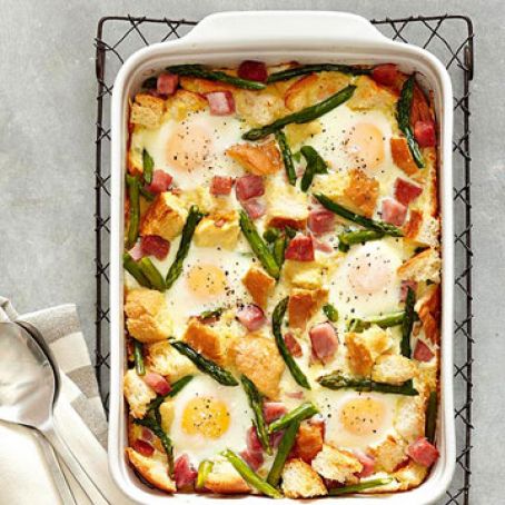 Ham-Asparagus and Cheese Strata