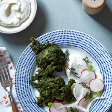 Swiss Chard Fritters With Feta, Fennel & Radish