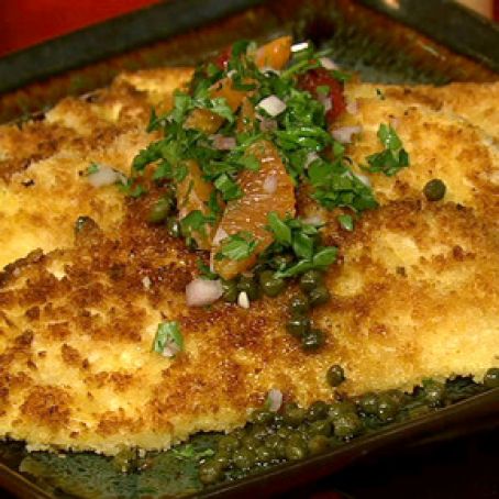 Chew:  Clinton Kelly's Pan Fried Chicken with Brown Butter Caper Sauce