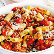 PORK SAUSAGE & TOMATO RIGATONI