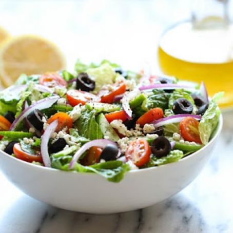 Greek Salad with Lemon Vinaigrette