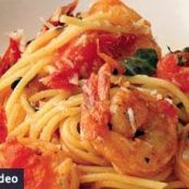 Pasta with Cherry Tomatoes, Basil and Shrimp