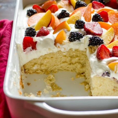Easy Summer Cake with Fruit & Cream