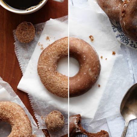 Baked Gingerbread Doughnuts With Vanilla Glaze