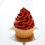 red velvet mousse with raspberry vanilla cupcakes