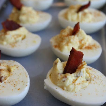 Bacon Horseradish Deviled Eggs