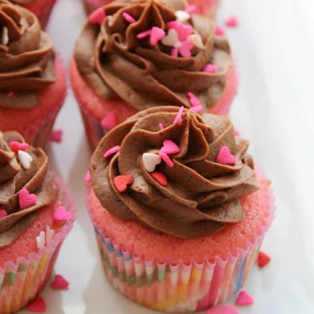 Pretty In Pink Cupcakes with Chocolate Buttercream {in loving memory}