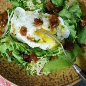 One-Eyed Salad with Winter Greens and Brown Sugar-Bacon Vinaigrette