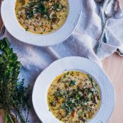 creamy wild rice and mushroom soup