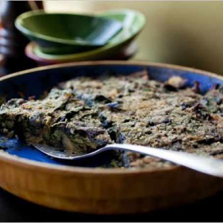 RED CABBAGE & GREENS GRATIN