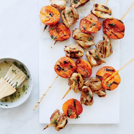 Honey-Thyme Chicken-and-Apricot Kebabs