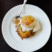 Coconut Shortcakes with Caramel Pineapple and Brown Sugar Cream