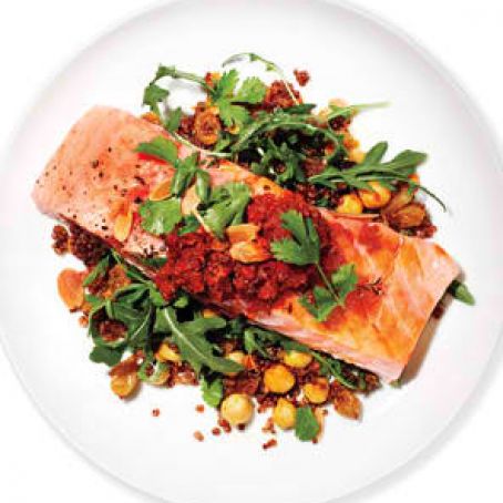 Salmon, Red Quinoa and Arugula Salad