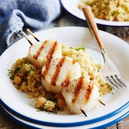 Grilled Scallops with Orange-Scented Quinoa