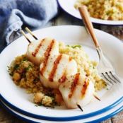 Grilled Scallops with Orange-Scented Quinoa
