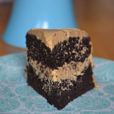 Dark Chocolate Cake w/ Peanut Butter Buttercream