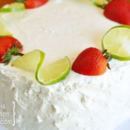 Strawberry Lime Cream Cake