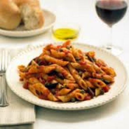 Green Emporium Pasta with Puttanesca Sauce