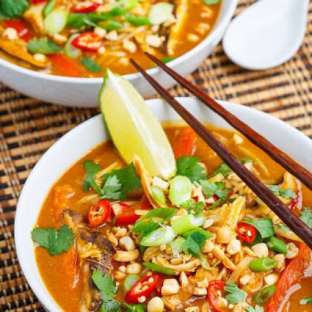 Thai Peanut Chicken Noodle Soup
