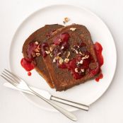 Chocolate-Hazelnut French Toast With Raspberry Syrup