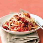 Bucatini with Pancetta, Tomatoes, and Onion
