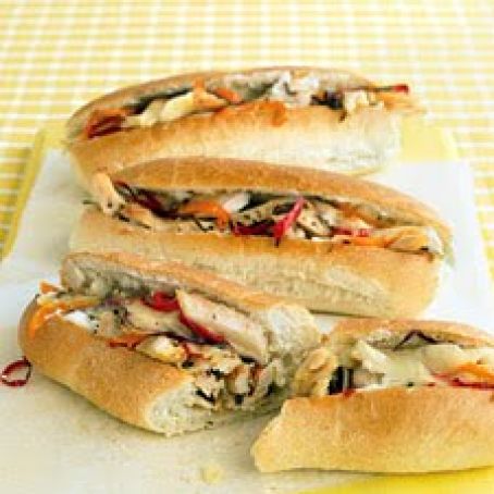 Chicken Cheesesteaks with Peppers