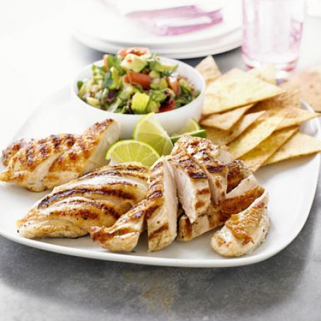 Grilled Chicken with Spicy Guacamole & Corn Chips