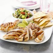 Grilled Chicken with Spicy Guacamole & Corn Chips